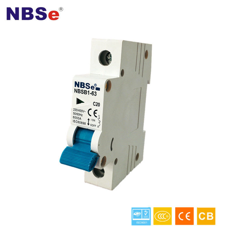 NBSB1 Series 1P 20A Small Circuit Breaker , Miniature Circuit Breaker Box